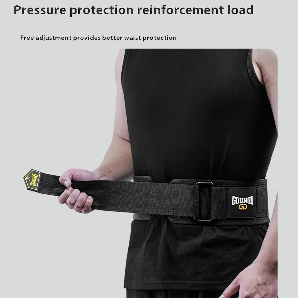 GOUNOD HY022 Weight Lifting Belt Squat Deadlift Back Support Powerlifting Gym Training Equipment - Black / S - 5