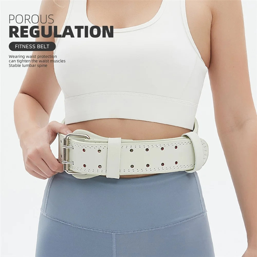 GOUNOD HY036 Weightlifting Belt Matte PU Leather Fitness Squat Deadlift Powerlifting Waist Support, Size S - Green - 4
