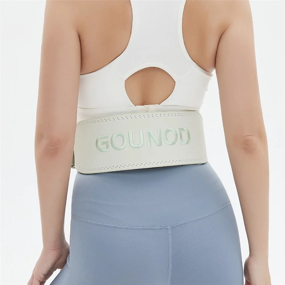 GOUNOD HY036 Weightlifting Belt Matte PU Leather Fitness Squat Deadlift Powerlifting Waist Support, Size S - Green - 7