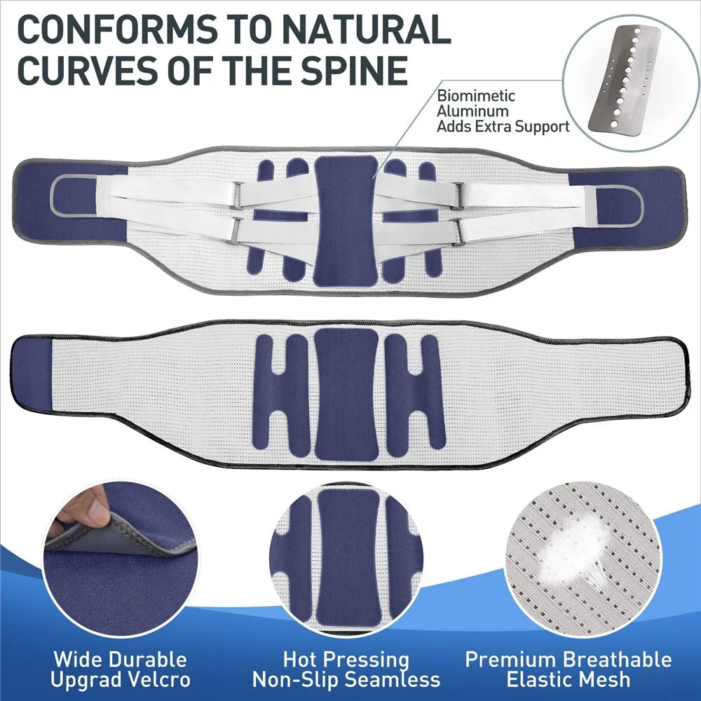 YF-YD042 Size 3XL Thermal Pressed Steel Plate Sports Waist Brace Adults Fitness Basketball Deadlift Waist Support Band - Blue - 4