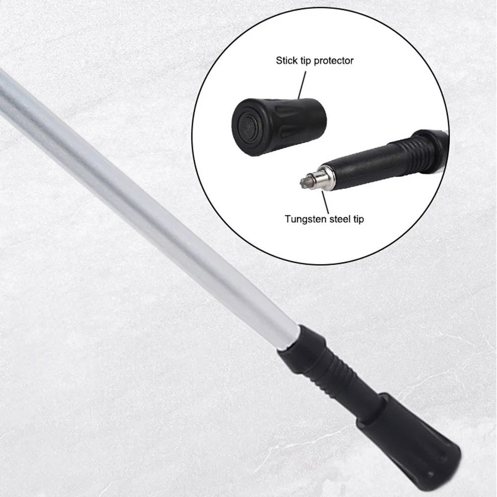 RAIKO Aluminum Alloy Quick Lock Trekking Pole Anti-Shock Telescopic Walking Stick Adjustable Cane for Mountains Hiking - Yellow - 6