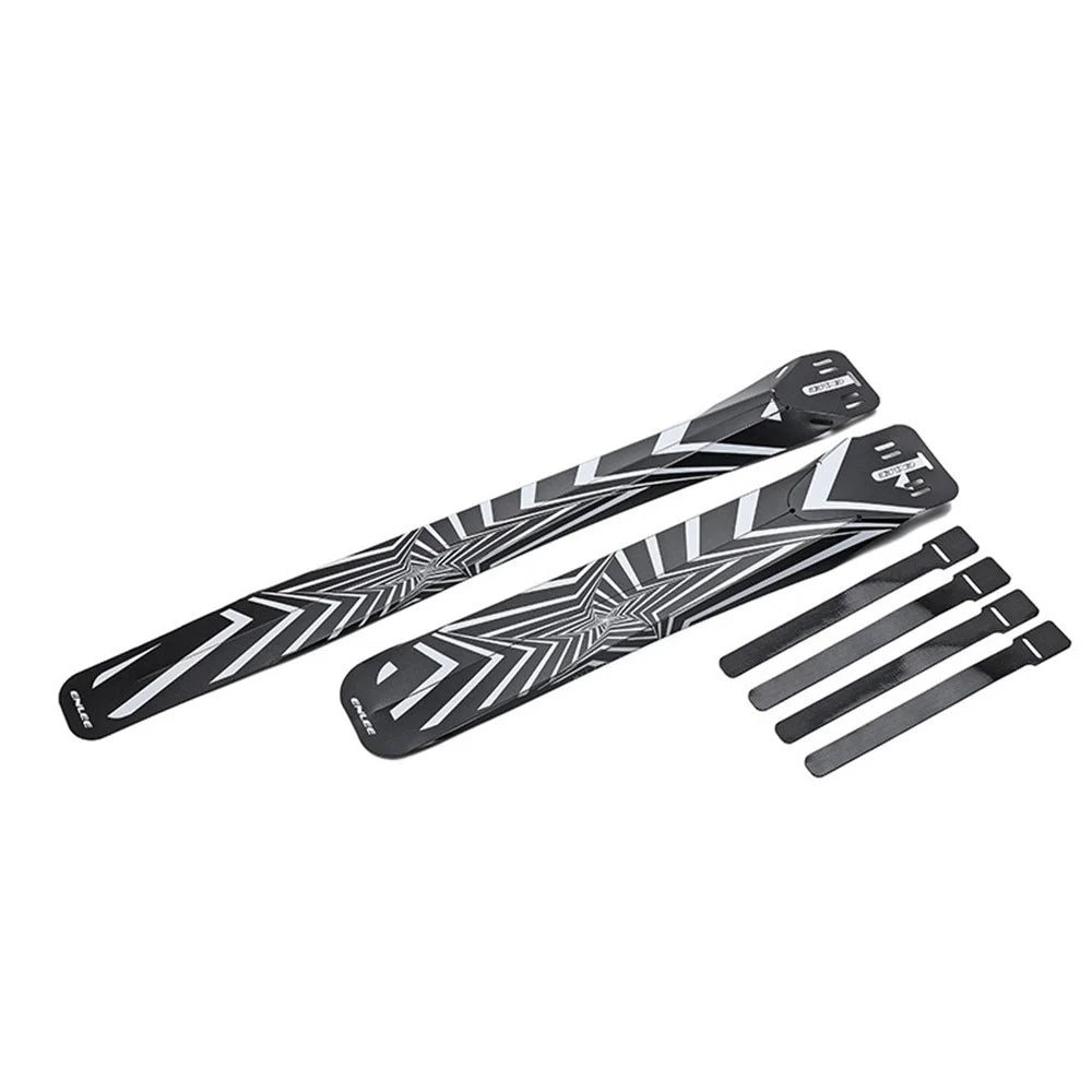 ENLEE E-641316 1 Set Fixed Gear Bicycle Extended Fender Quick-release Bike Front Rear Mudguards - Pentagram - 1