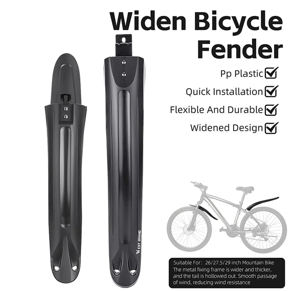 WEST BIKING YP0714028 1 Pair Arc Design Front and Rear Mountain Bike Widened Fenders - 4