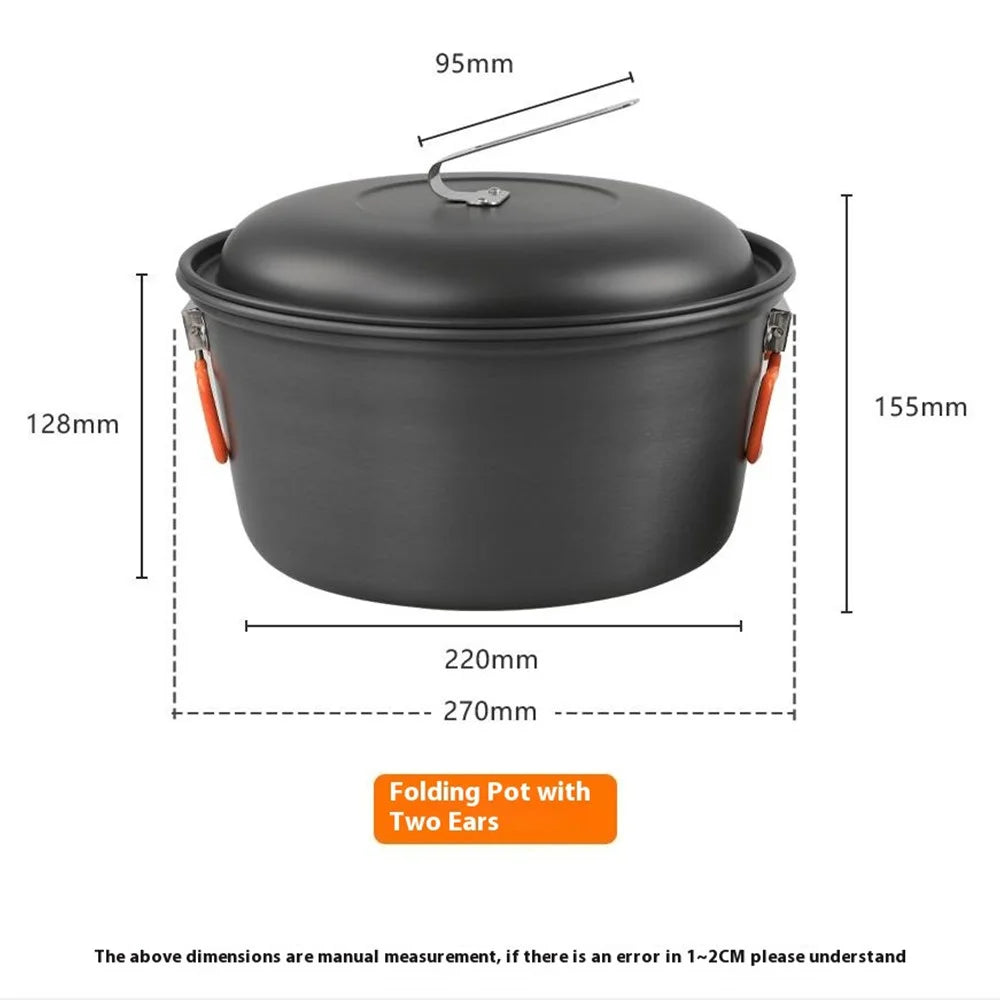 AOTU Camping 5L Steam Cooking Pot Foldable Handle Grip Cookware for Hiking Picnic (BPA-Free, No FDA) - 6
