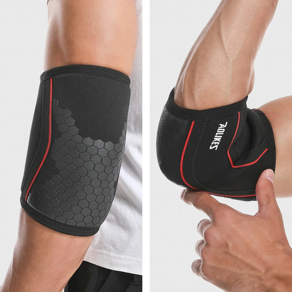 AOLIKES 7944 1Pc Sports Elbow Sleeve Protector Thicken 7mm Weightlifting Fitness Elastic Elbow Guard - Honeycomb S - 6
