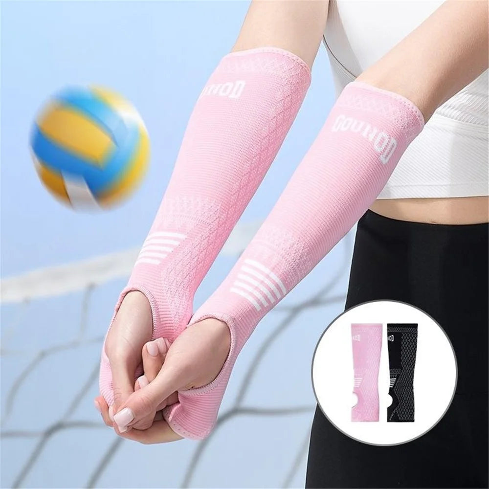 GOUNOD HS109 Breathable Volleyball Arm Guard Compression Passing Hitting Forearm Sleeves, Size S - Pink - 7