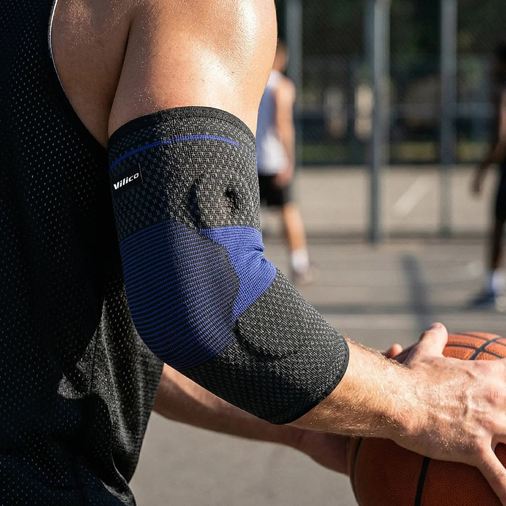 VILICO AB210 1Pc Sports Elbow Pad Compression Sleeve Elbow Support for Basketball Volleyball - Gray/M - 5