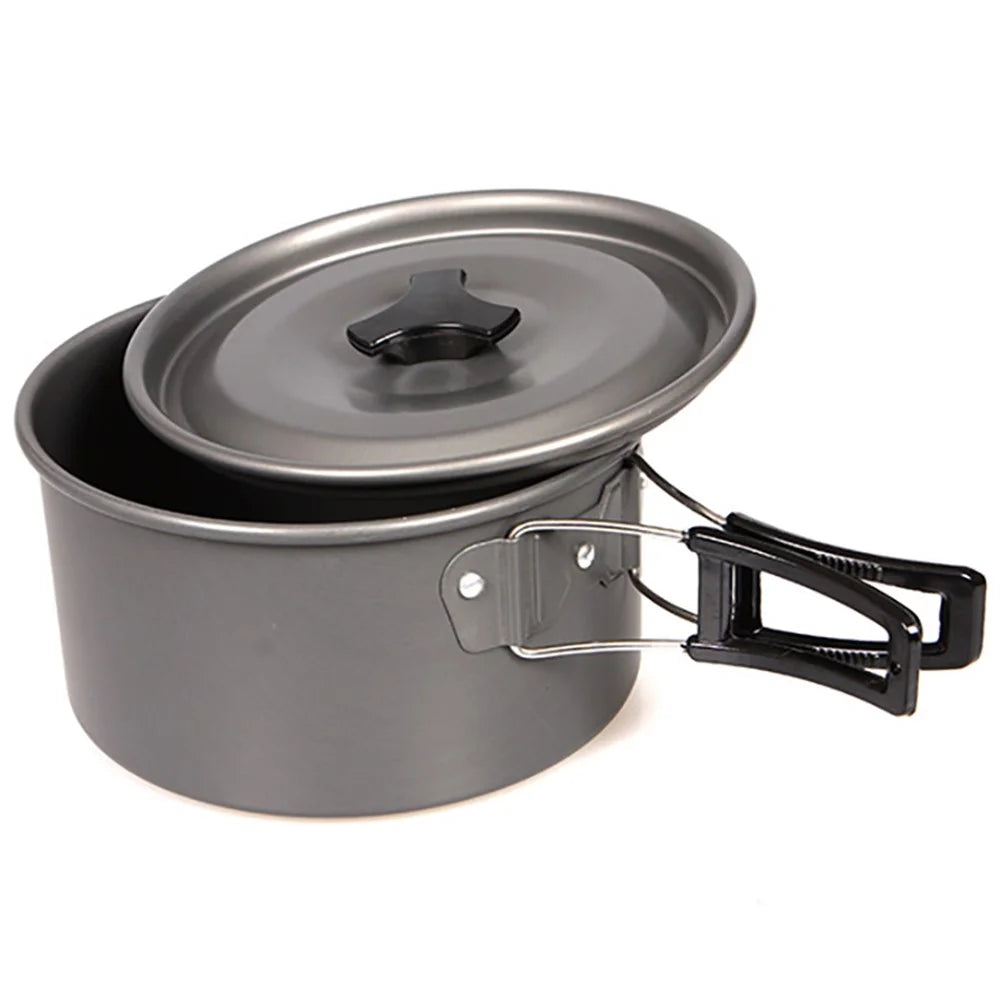 HALIN Cooking Pot Cookware Camping Picnic Outdoor Pan Pot Teapot Backpacking Gear (BPA-free, No FDA Certified), Size: M - 2