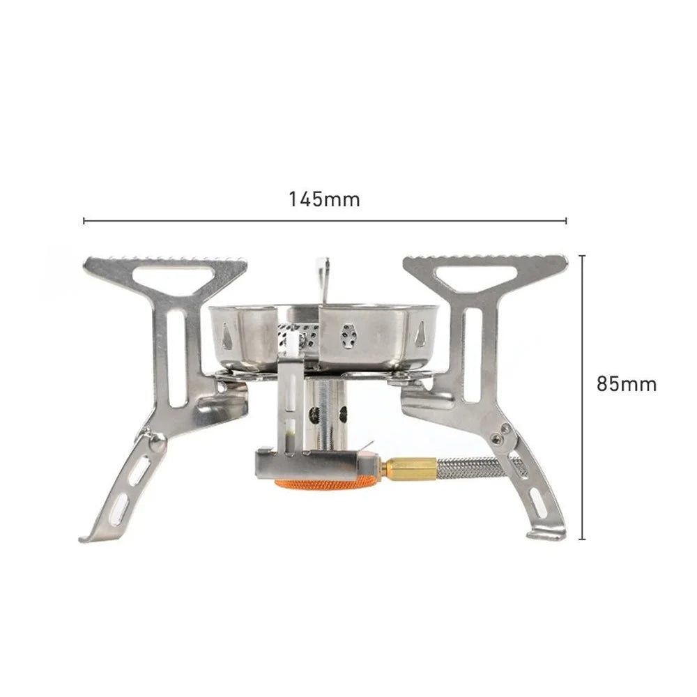 HALIN DS503 Camping Portable Gas Stove Burner Cooking Stove with Fuel Canister Adapter - Black - 5