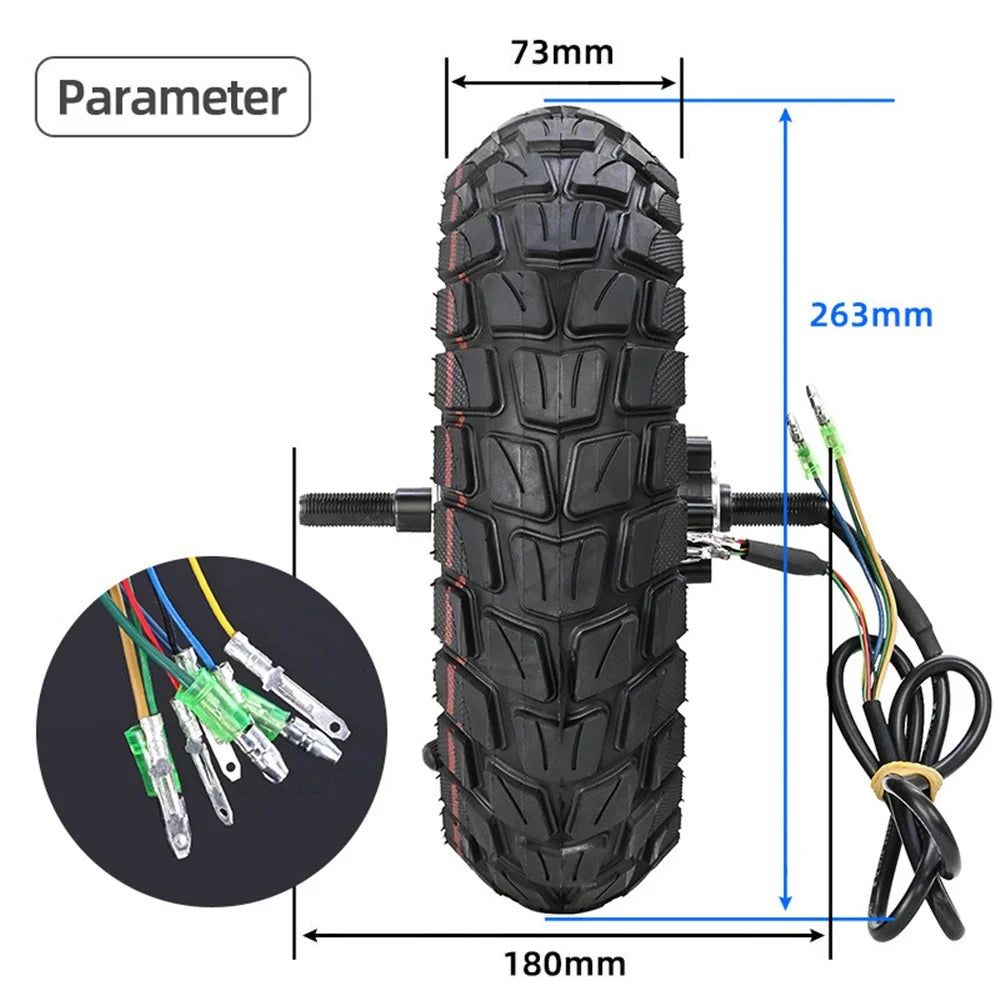 For Kugoo M4 / M4 Pro 10-Inch Electric Scooter Wheel Hub Motor 500W 48V Anti-slip Inflatable Tire - 6