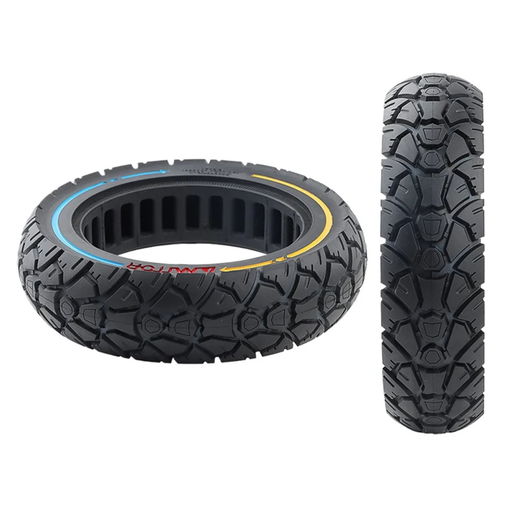 AMITOR 10x2.5 10-Inch Scooter Wheel Colored Line Decor Off-Road Rubber Tire for 45mm Slot - 2