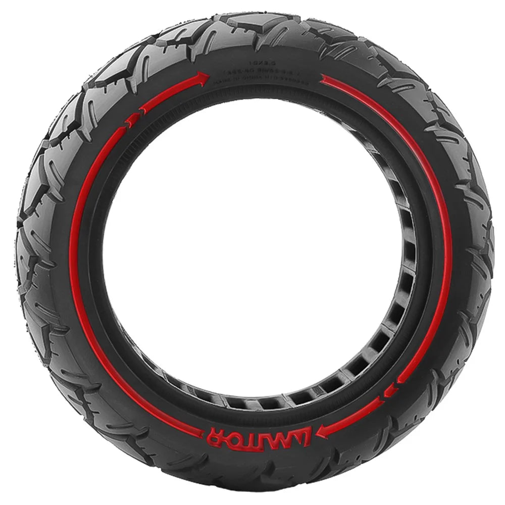AMITOR 10x3 10-Inch Scooter Replacement Wheel Red Line Decor Rubber Tire for 53.5mm Slot - 2