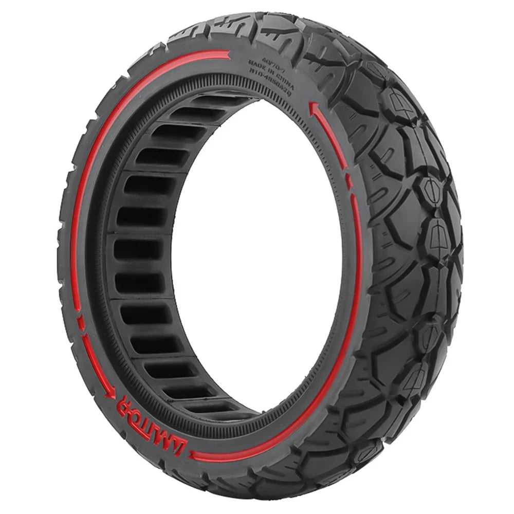 AMITOR 60 / 70-7 10-Inch Scooter Wheel Colored Line Decor Off-Road Rubber Tire for 48.5mm Slot - 1