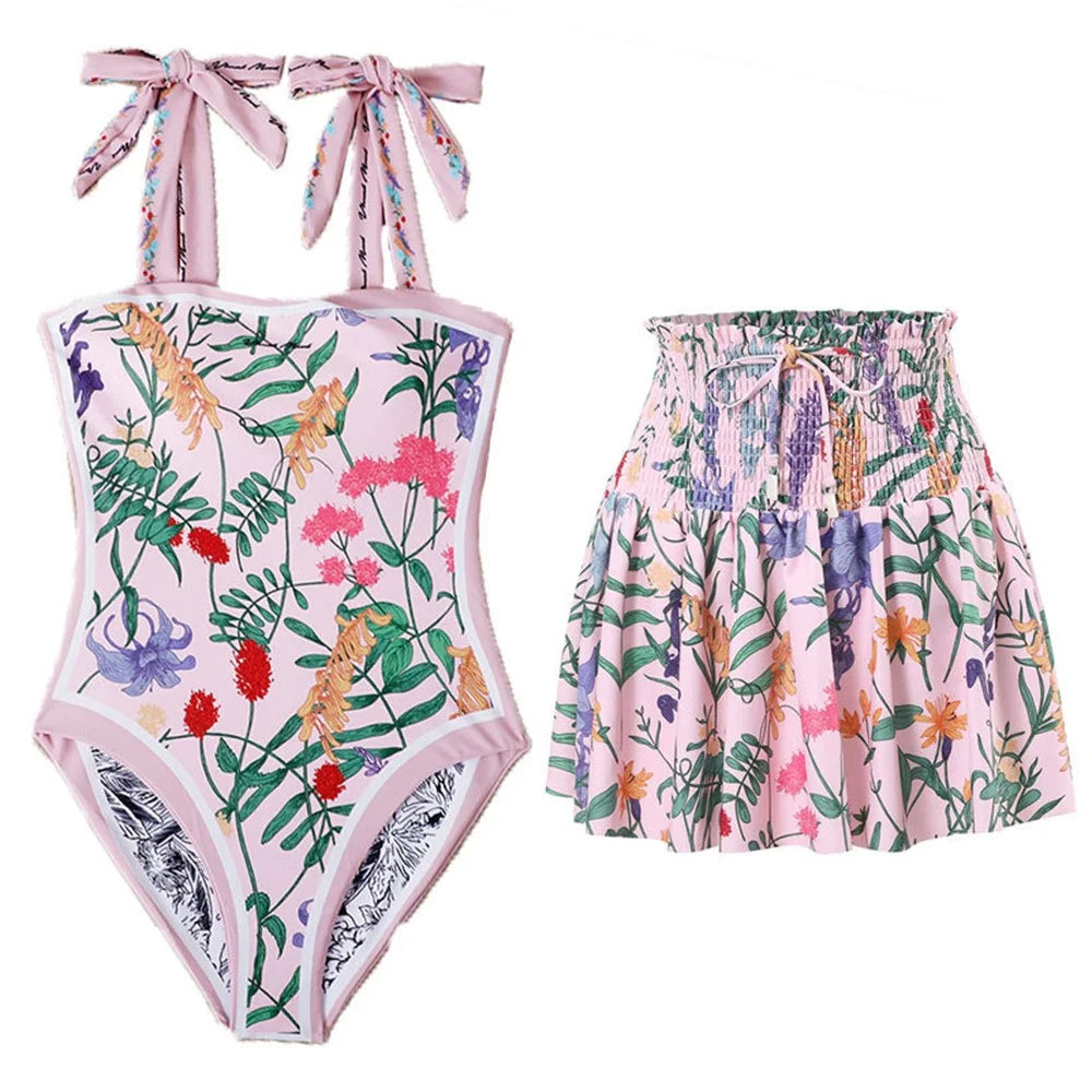 Y17 Reversible Modest Swimsuit 2-Piece Set For Women Conservative Swimwear S Size - Pink - 1