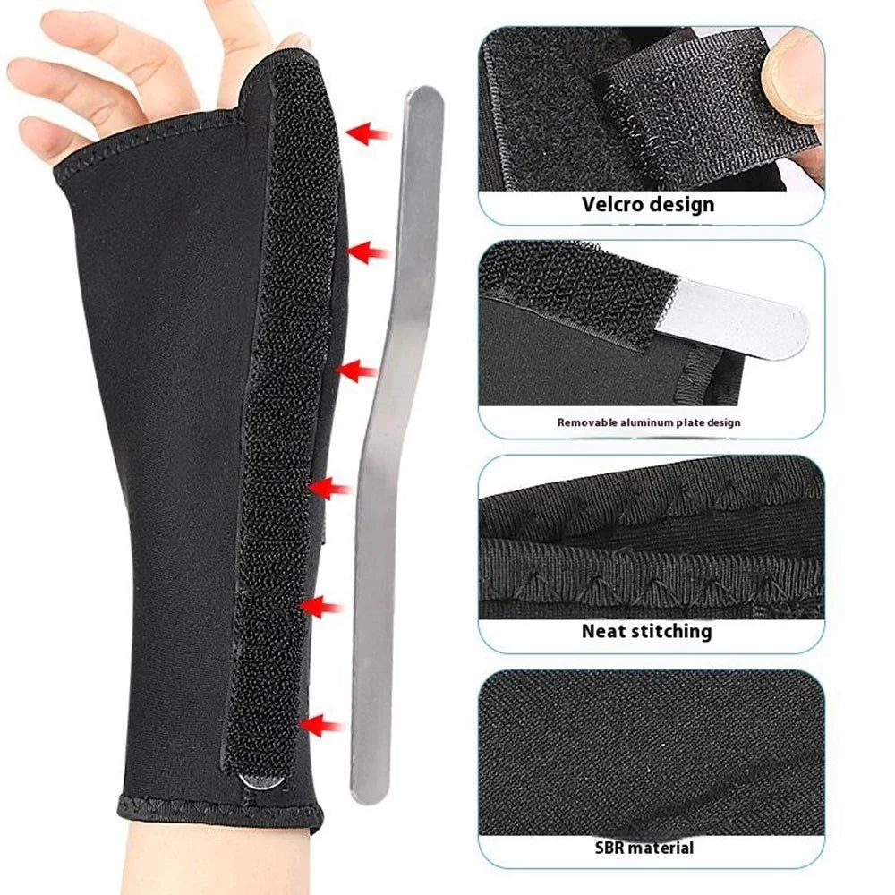 113 1Pc Sport Wrist Support Brace Adjustable Compression Wrist Guard with Removable Aluminum Splint - 7