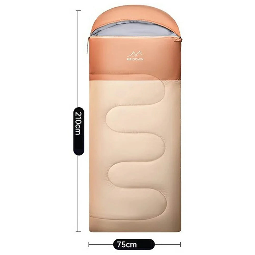 UPDOWN 2.0KG  /  -2~8 Degrees Celsius Envelope Sleeping Bag Adult Winter Thick Warm Outdoor Camping Warm Sleep Bag - Beige - 6