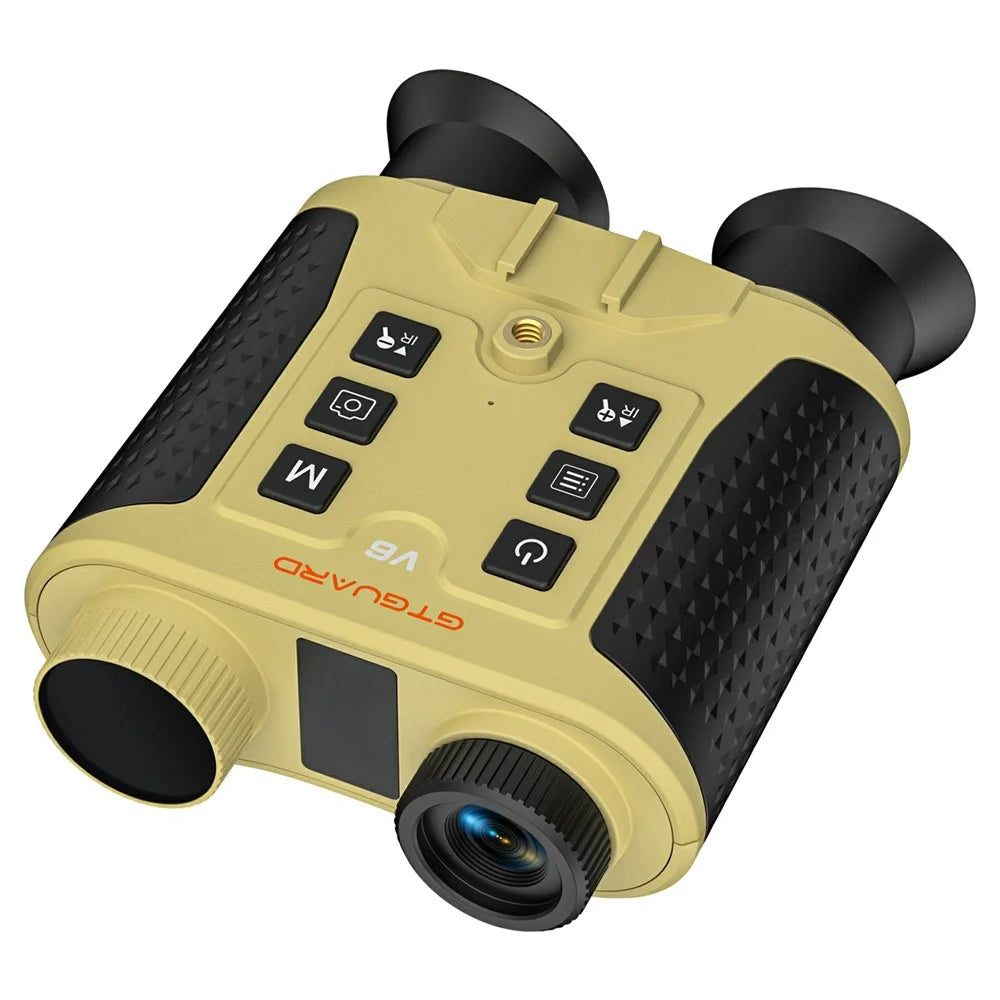 GTGUARD V6 4K Night Vision Binoculars Dual Mode 8X Digital Zoom 300m Range 1080P Recording Digital Telescope for Hunting - Sand Color - 1