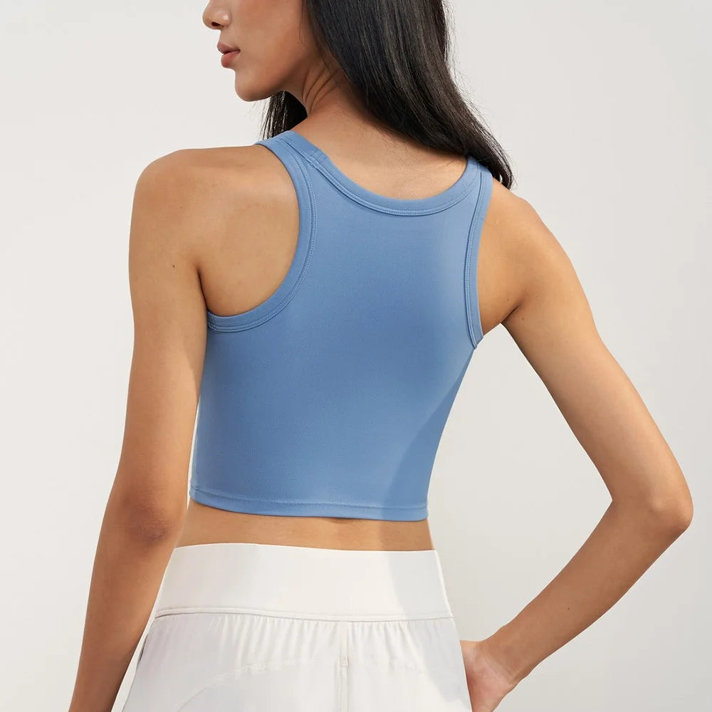 WX1578 Women Padded Sports Bra Nuls Yoga Crop Tops Vest - Blue / 4(S) - 2