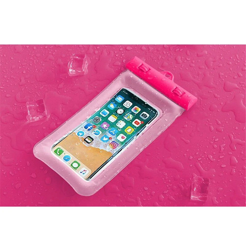 30M Deep IPX8 Waterproof Airbag TPU Floating Phone Bag for Under 6.4 inch Mobile Phones - Rose - 3