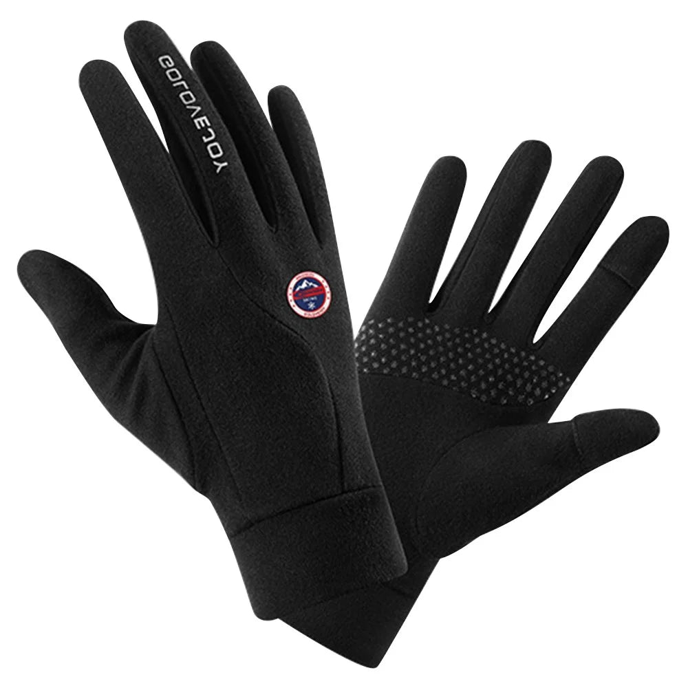 GOLOVEJOY DY51 Autumn Winter Windproof Mittens for Men Women Outdoor Sports Touch Screen Anti-Slip Gloves - Black / M - 1