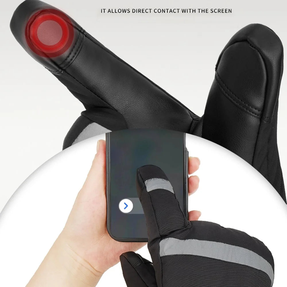 5803A02 Winter Electric Heated Gloves Waterproof Touch Screen Mittens with 4000mAh Battery (CE Certified) - 5
