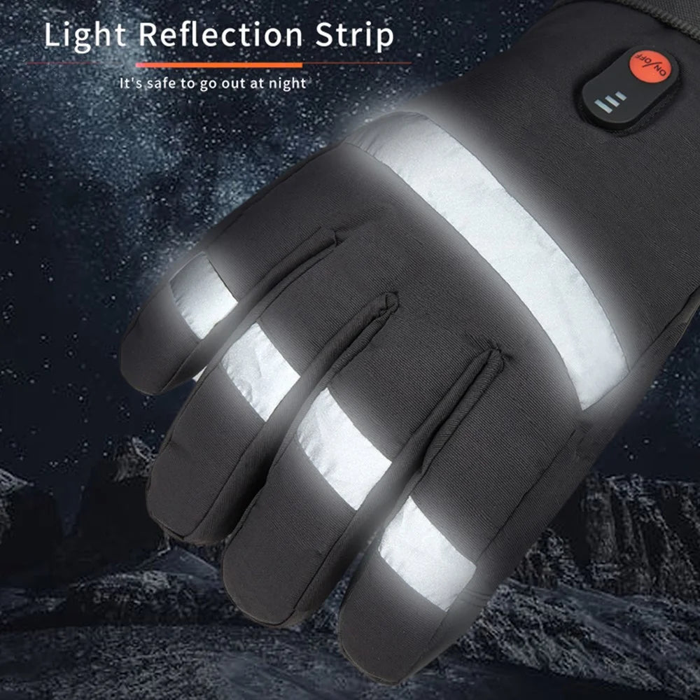 5803A02 Winter Electric Heated Gloves Waterproof Touch Screen Mittens with 4000mAh Battery (CE Certified) - 6