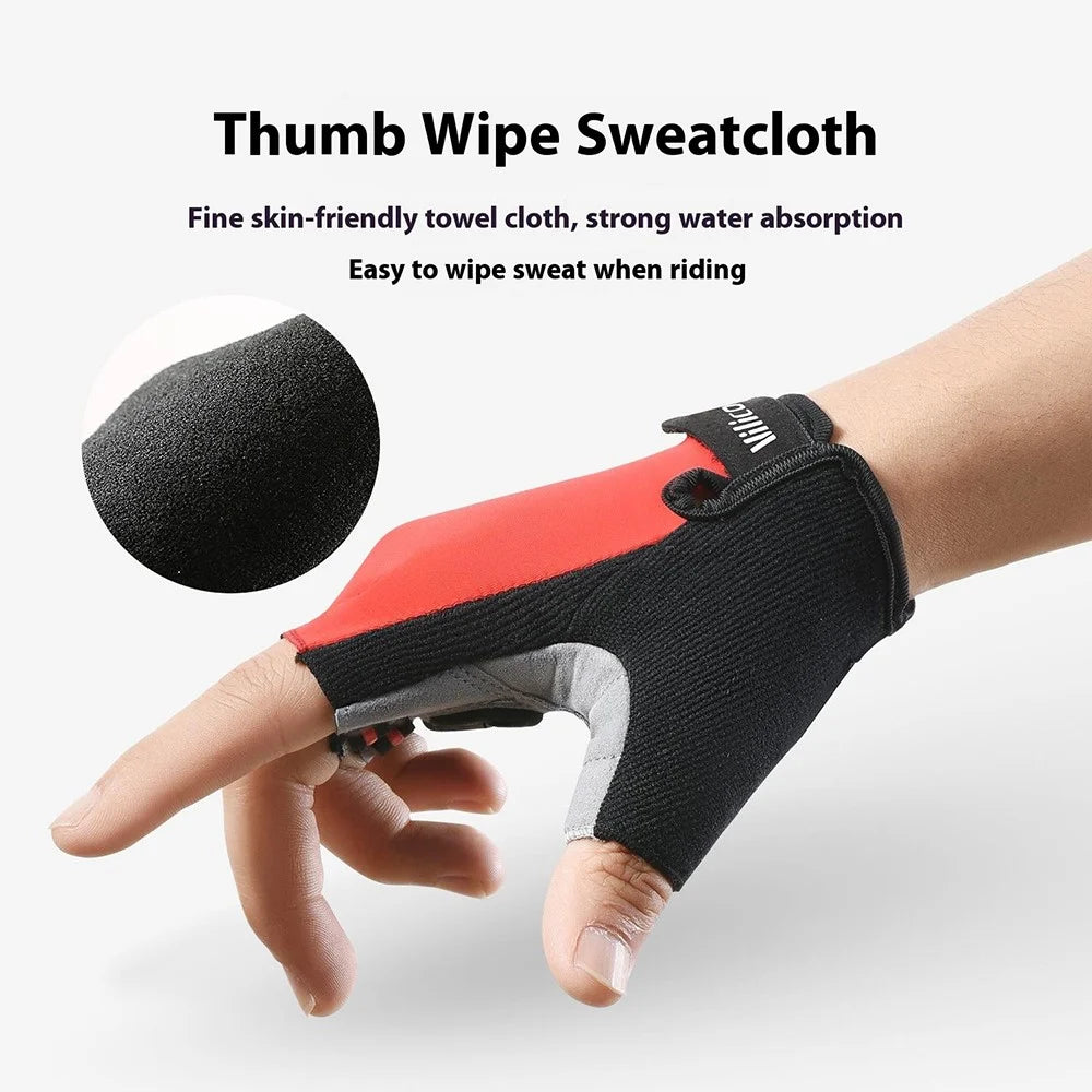 VILICO A0066V 1 Pair Size XL Cycling Fitness Fishing Gloves Shock Absorbing Anti Slip Half Finger Gloves - Blue - 3