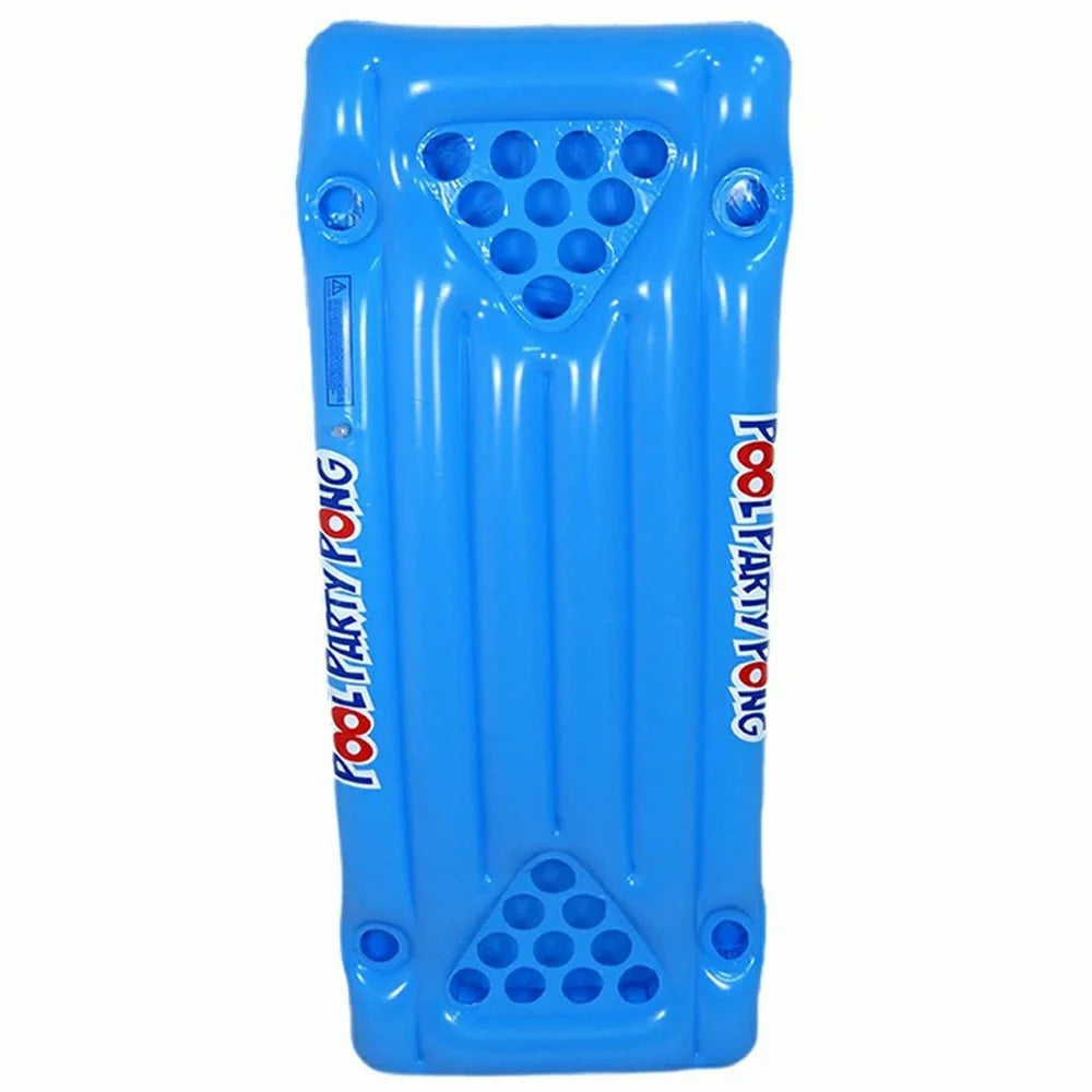 Inflatable PVC Float Game Pong Mat Swimming Pool Beach Cup Holder Floating Lounge Raft - 1