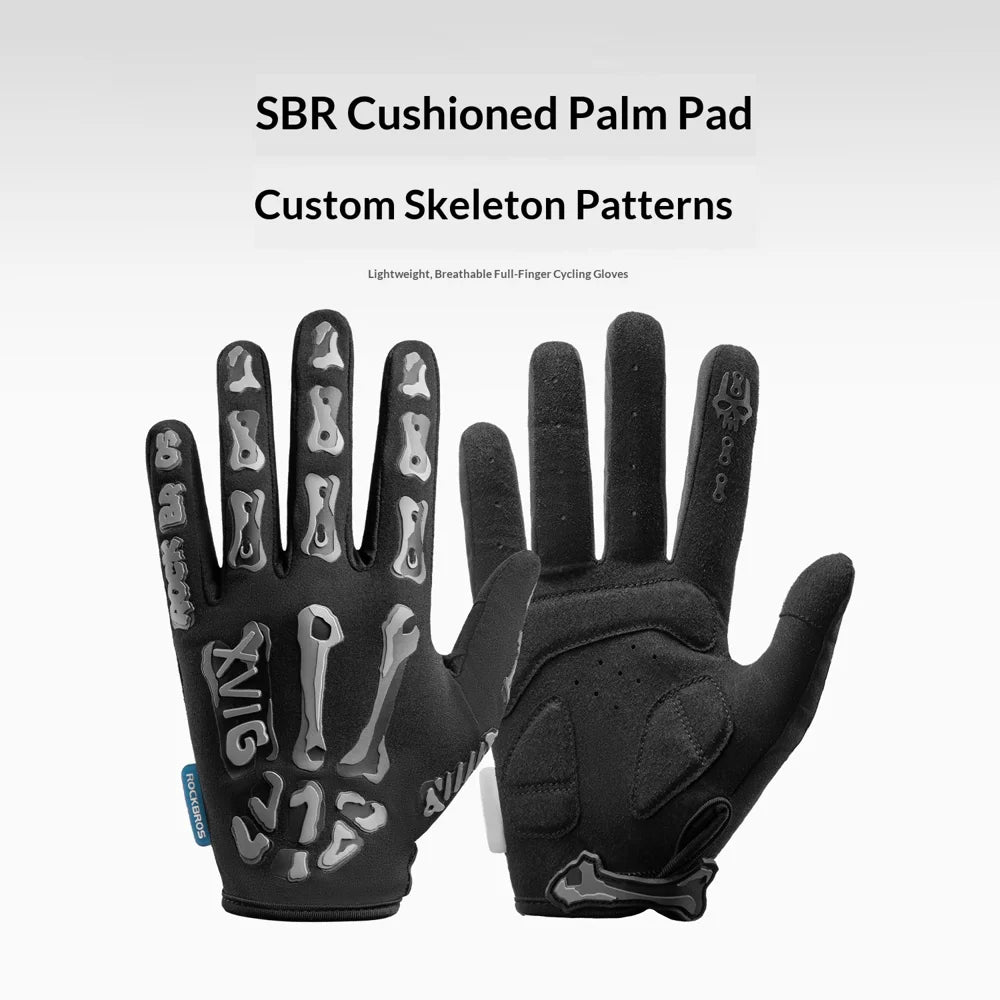 ROCKBROS S426 Full Finger Cycling Gloves Shockproof Breathable Touchscreen Mittens for Road Mountain Bike - Black|S - 2
