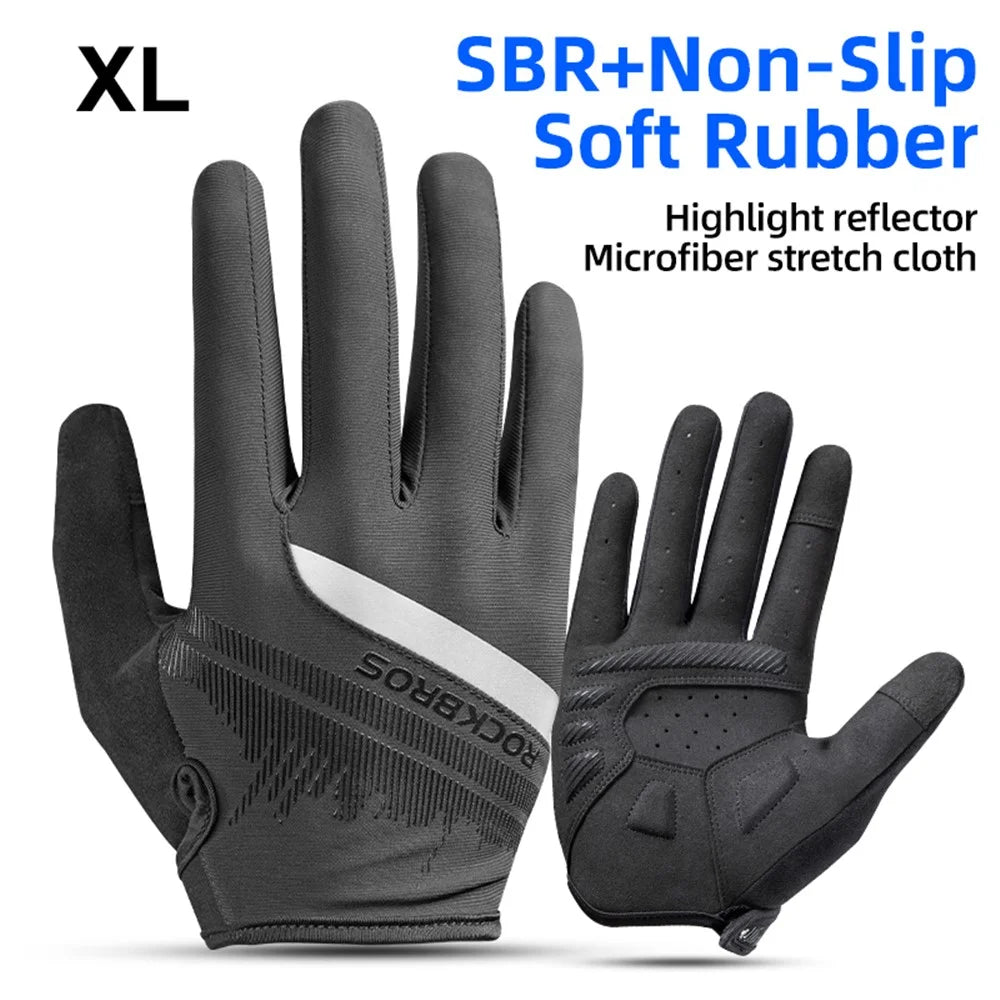 ROCKBROS S247 Full Finger Bicycle Anti-slip Gloves Reflective Stripes Wear-resistant Gloves for Cycling Riding - XL - 2