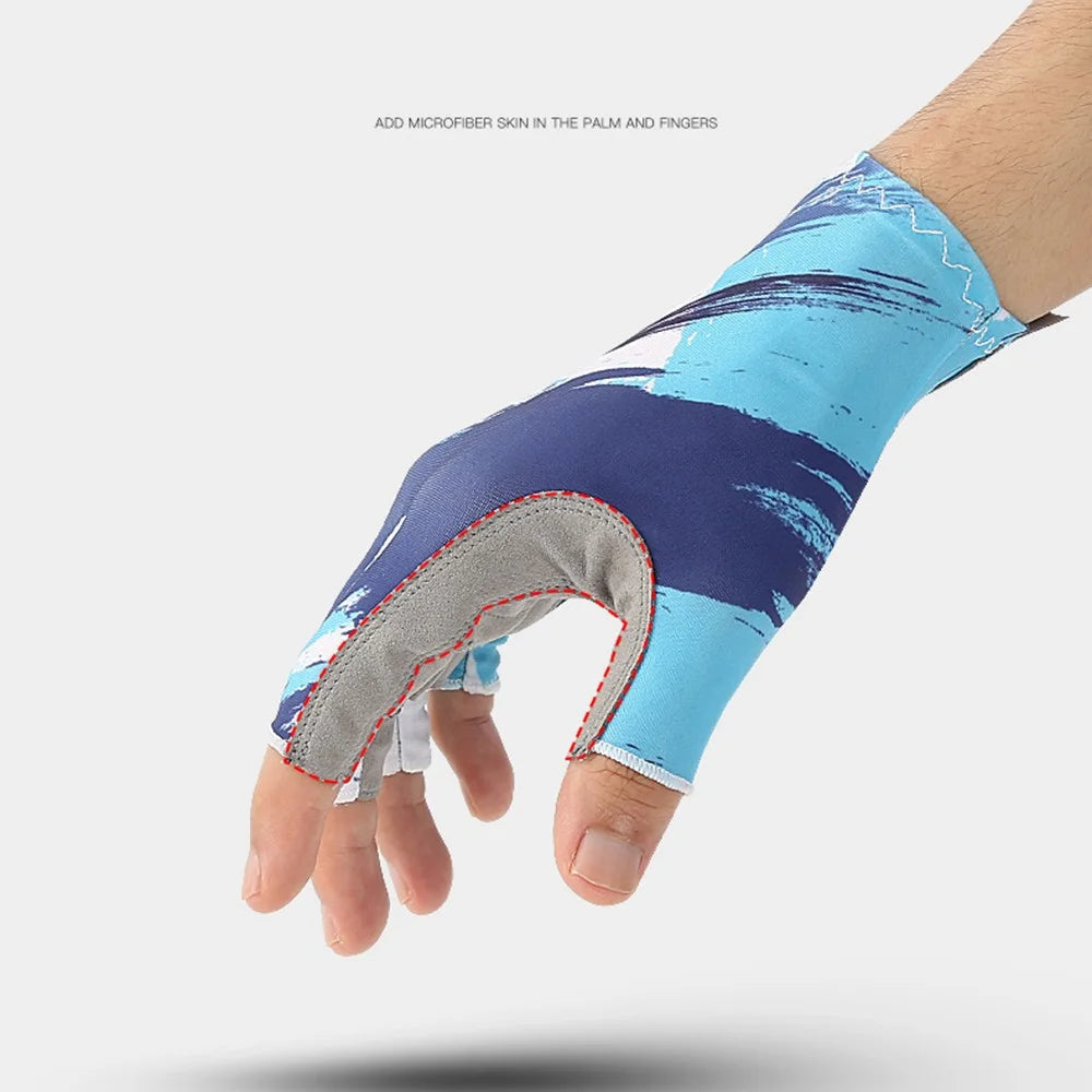 KYNCILOR A0007 Non-slip Fishing Gloves Breathable Half Finger Mittens for Climbing Hiking Camping - Blue/M - 5