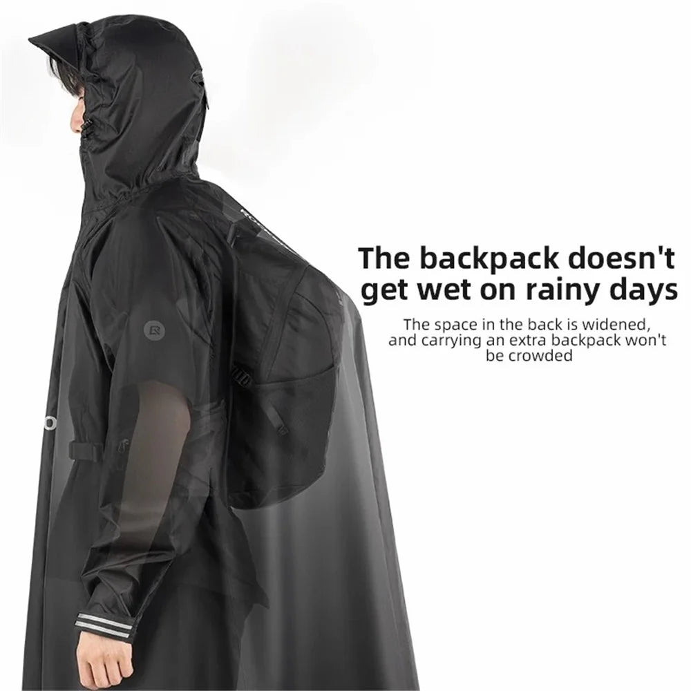ROCKBROS YPY022 Cycling Raincoat Women Men Outdoor Camping Hiking Rain Poncho with Hood - 6