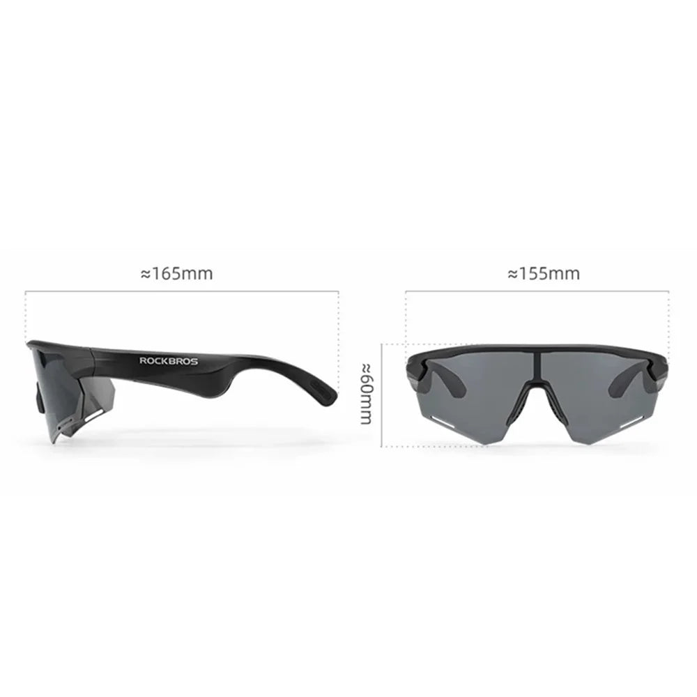 ROCKBROS SP251 Outdoor Cycling Fishing Bluetooth-compatible Call Music Eyeglasses Eye Protection Outdoor Glasses - Polarized Grey Lens - 7