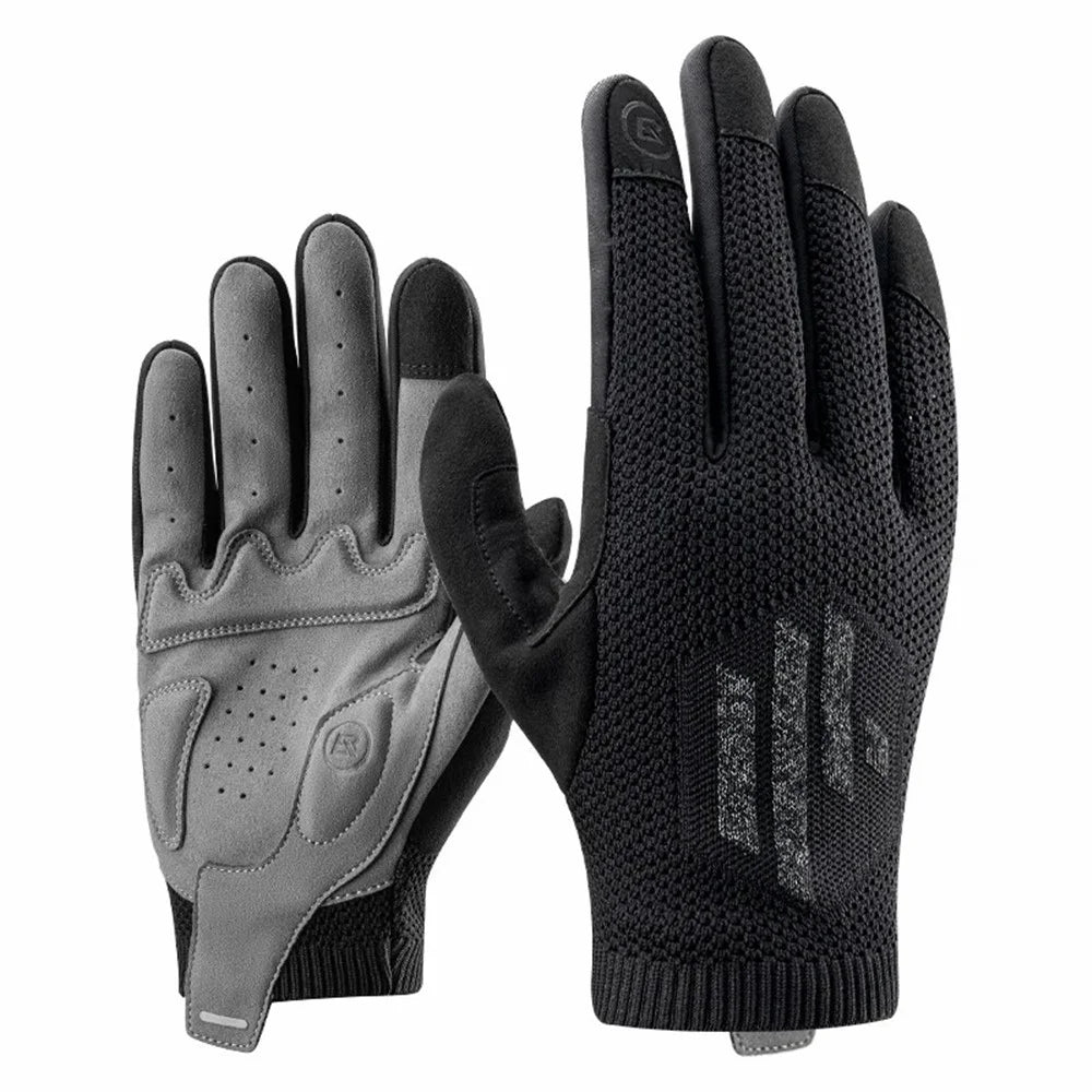 ROCKBROS S338 Men Cycling Gloves Road Bike Touch Screen Full Finger Knitted Mittens - S - 1