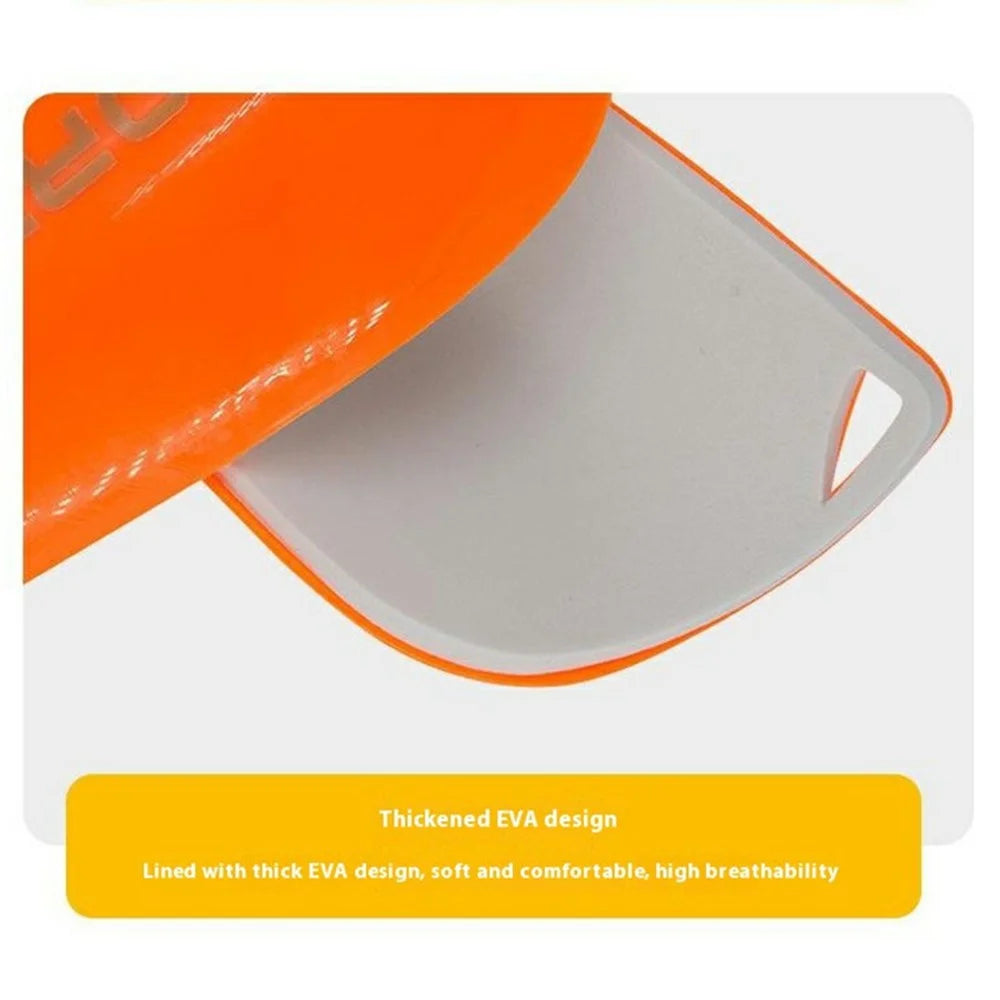 LINTORE WELT098 1 Pair Plastic + EVA Slip-In Shin Pads Soccer Leg Protector for Adult - Orange - 4