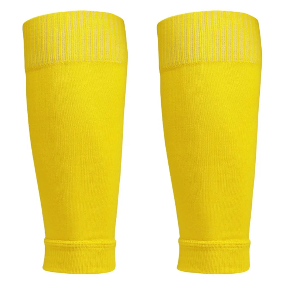 LINTORE 1 Pair Adult Soccer Leg Sleeves Socks Sweat Absorbent Calf Compression Sleeves - Yellow - 1