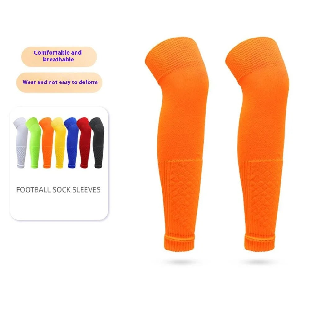 LINTORE 1 Pair Adult Soccer Leg Sleeves Socks Sweat Absorbent Calf Compression Sleeves - Yellow - 5