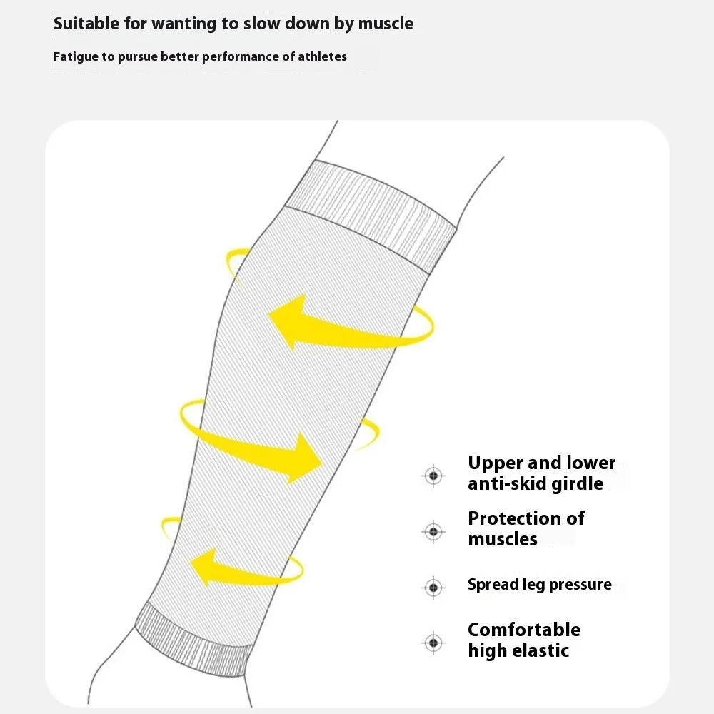 LINTORE 1 Pair Adult Soccer Leg Sleeves Socks Sweat Absorbent Calf Compression Sleeves - Yellow - 7