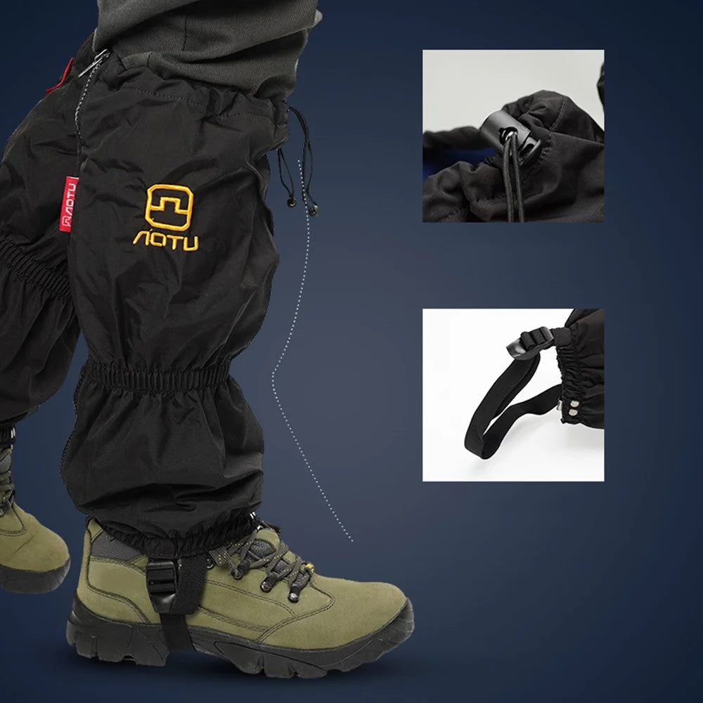 AOTU 1 Pair Waterproof Gaiters Oxford Cloth Leg Cover Protector for Outdoor Walking Climbing Skiing - 5