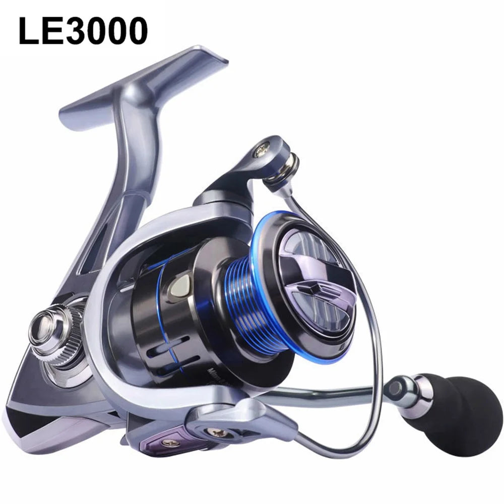 LE3000 Spinning Fishing Reels 12+1BB Metal Spool Reels 15KG Unloading Force Screw-In Handle - 1