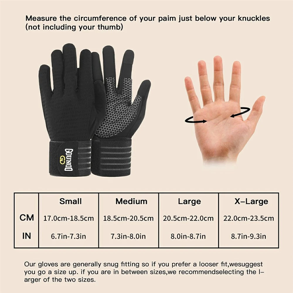 GOUNOD GL045 Full Finger Fitness Gloves Breathable Wrist Support Weightlifting Gloves Size S - 5