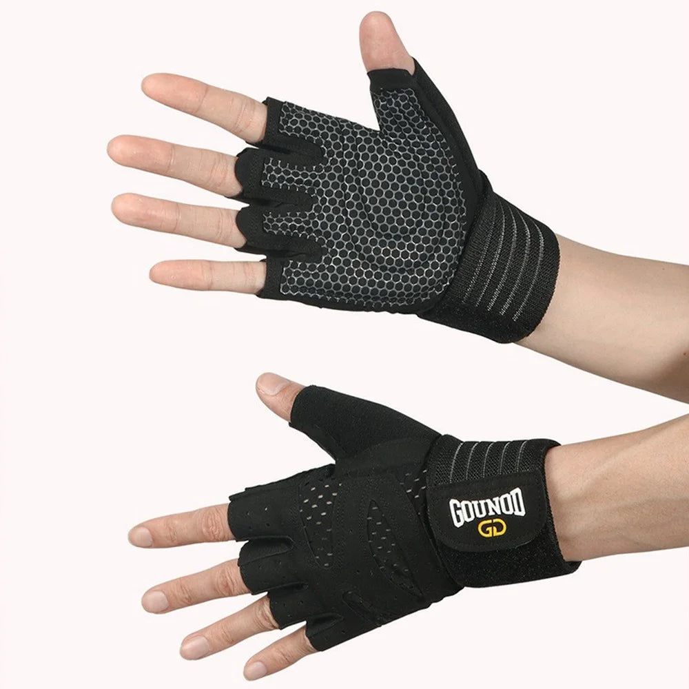 GOUNOD GL040 Non Slip Weightlifting Gloves Breathable Half Finger Fitness Gloves Size S - Black - 3