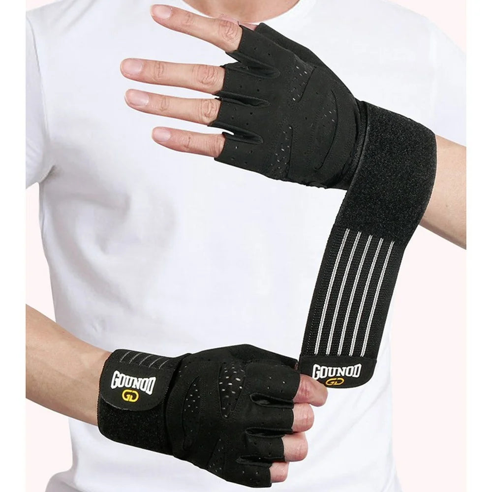 GOUNOD GL040 Non Slip Weightlifting Gloves Breathable Half Finger Fitness Gloves Size S - Black - 5