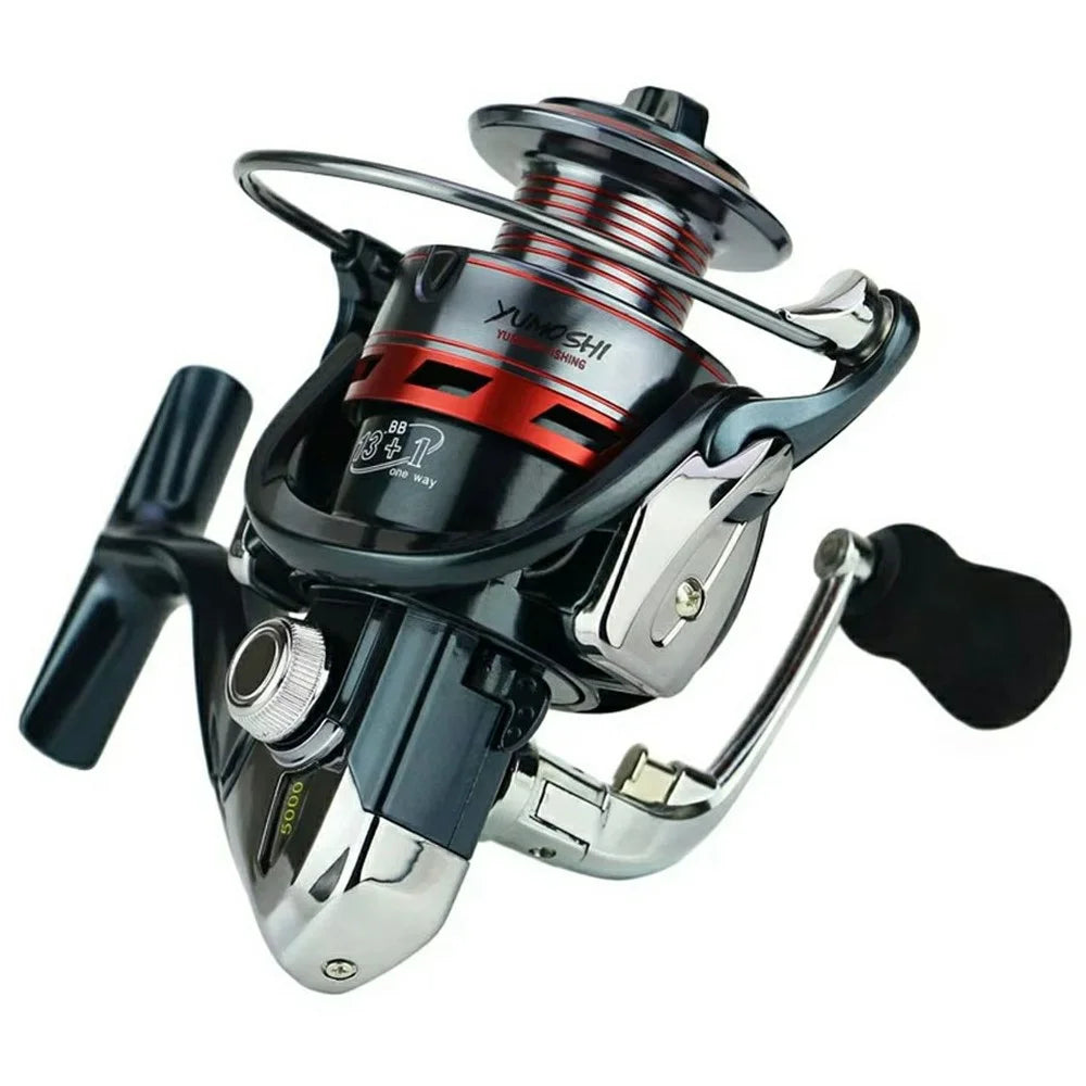 YUMOSHI XS4000 Metal Rocker Arm Spinning Reel Gapless 14BB Outdoor Fishing Reel - 1