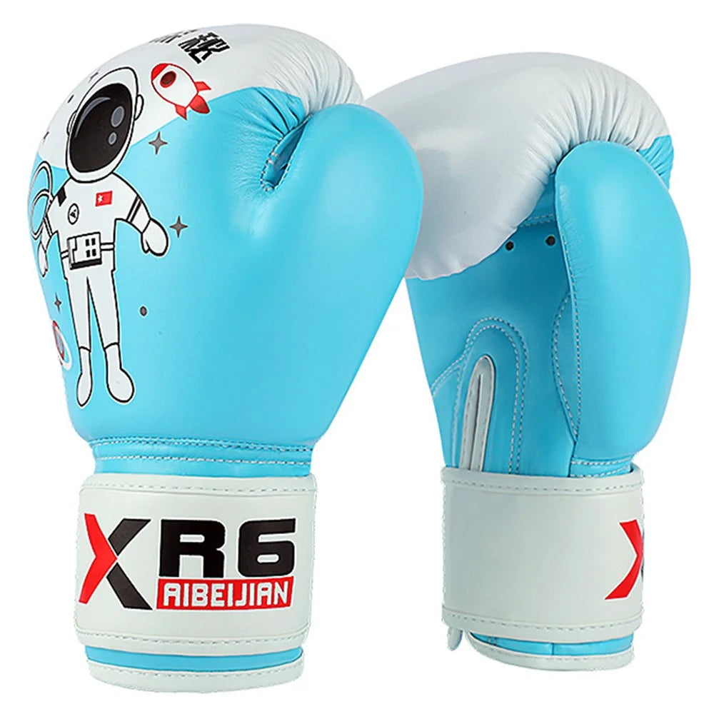 AIBEIJIAN 8oz PU Leather Kids Boxing Gloves for Fitness Classes / Boxing Bag Workouts / Sparring - Blue - 1