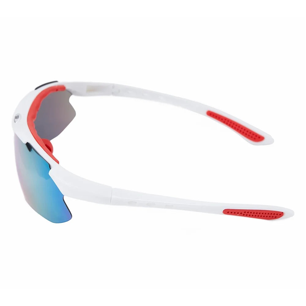 WEST BIKING UV400 Protection Outdoor Sports Cycling Glasses - White Frame/Blue Coated Lens - 4