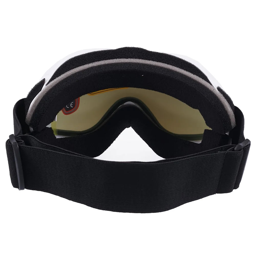 BLOCK MAN 227 Winter Double Layer Anti-fog Anti-UV Ski Goggles Large Vision Anti-impact Ski Protection Glasses - White Frame / Blue Lens - 3