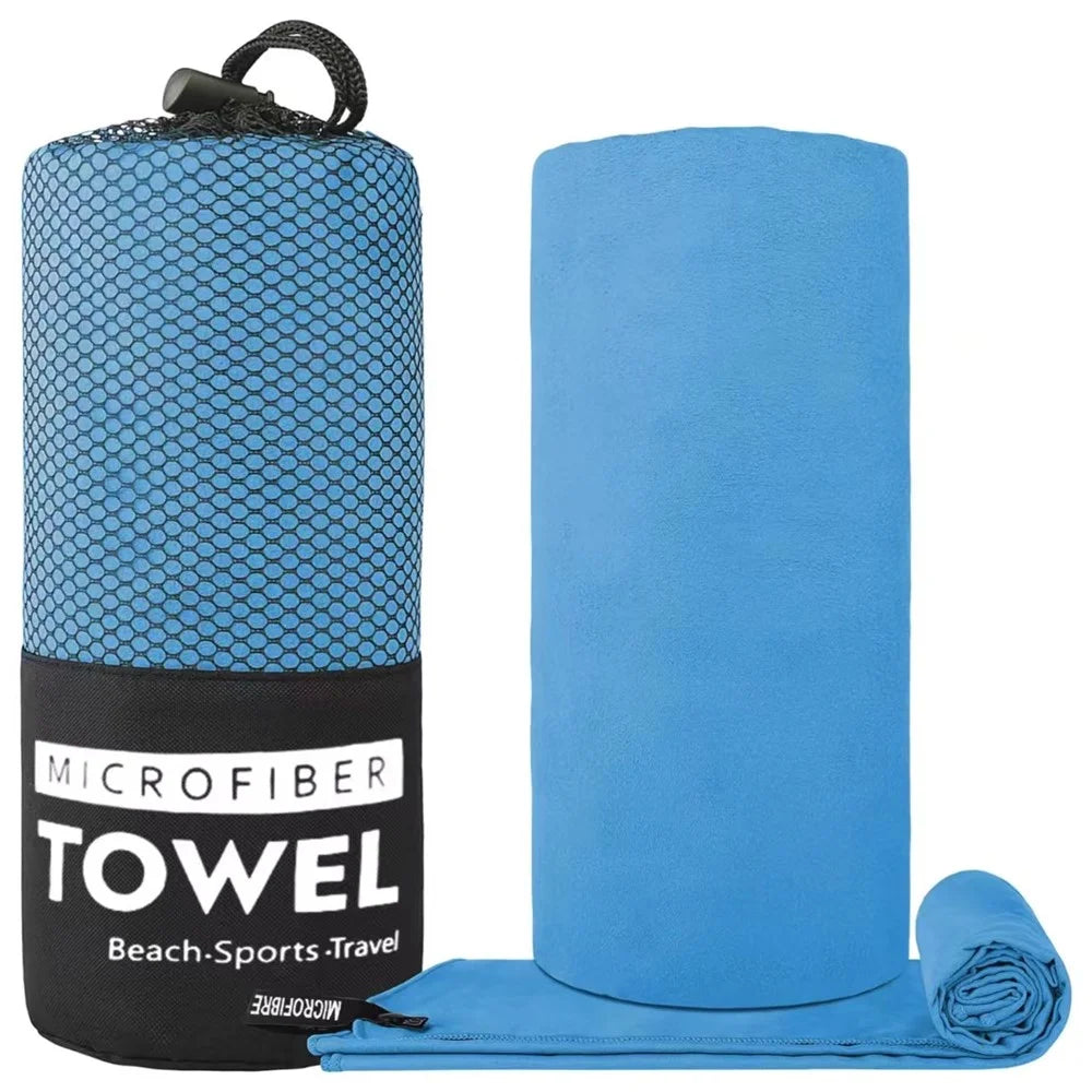 WY1003 80x130cm Portable Double-Sided Quick-Drying Towel Microfiber Sports Fitness Yoga Beach Towel - Sky Blue - 1