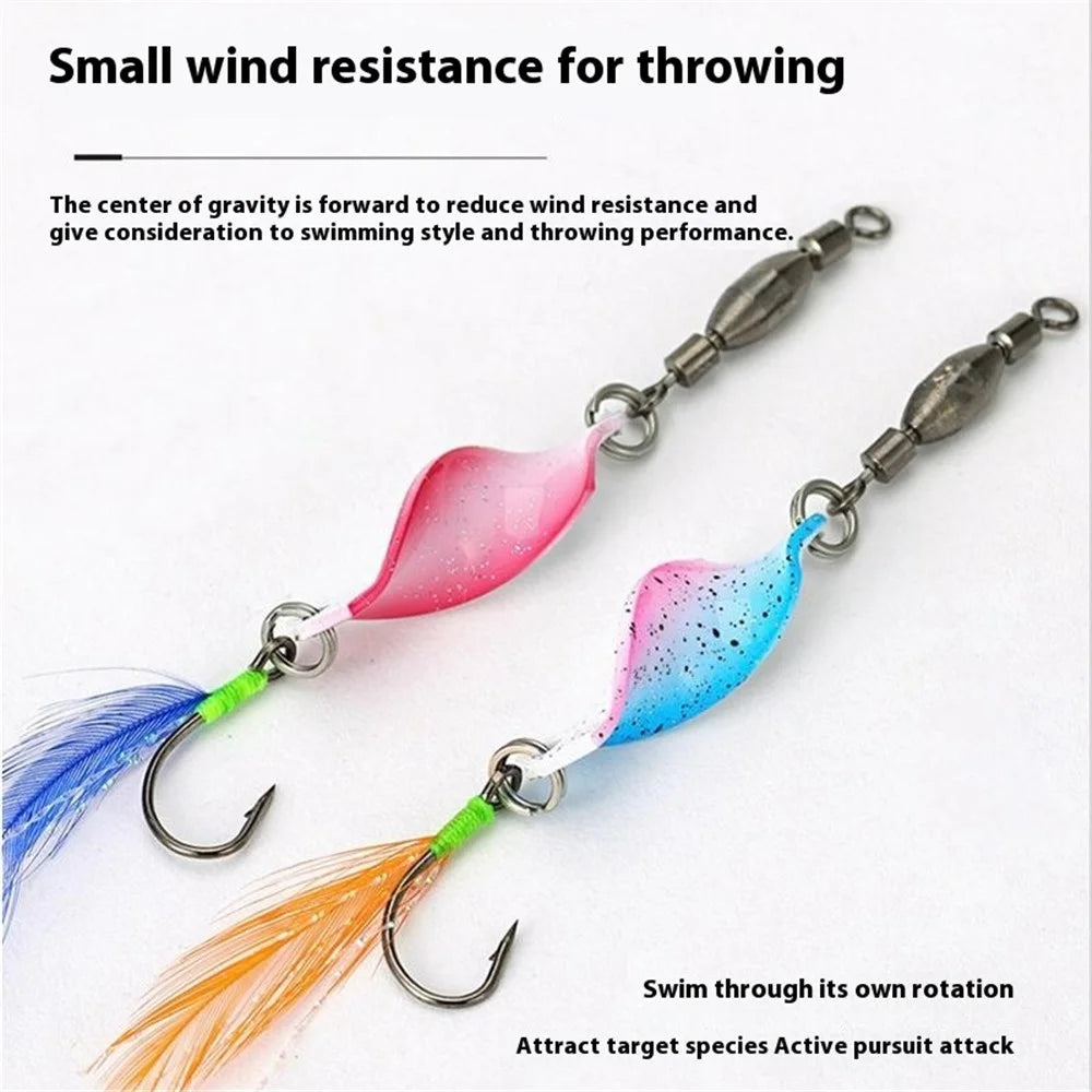 A298 10Pcs Spinning Spoon Lure Set 360 Degree Rotation Metal Fishing Bait with Storage Box - 5