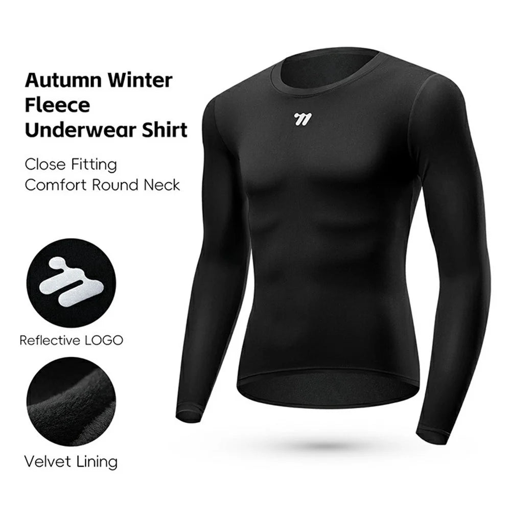 WEST BIKING YP0202339 Cycling Base Layer Top Long Sleeve Warm Sports Undershirt - Men / S - 2